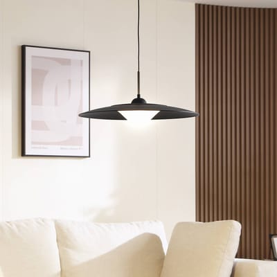Lucande LED hanglamp Foco, zwart, metaal, Ø 50 cm