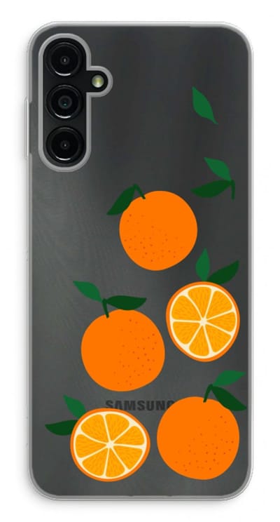 Case Company® - Hoesje geschikt voor Samsung Galaxy A14 hoesje - Will you be my clementine - Soft Cover Telefoonhoesje - Bescherming aan alle Kanten en Schermrand