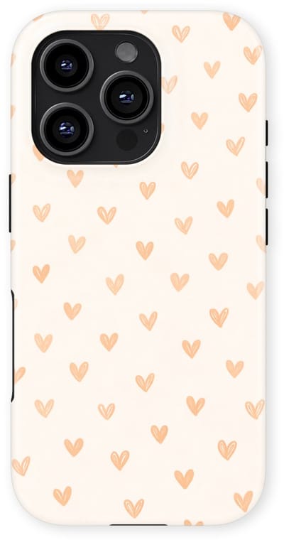 Tough Hoesje met Hartjes geschikt voor iPhone 16 Pro | Little Love Tough Case Geschikt voor Mag | Hartjes Print Backcover geschikt voor iPhone 16 Pro Blush Hearts