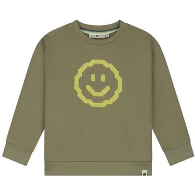 Stains & Stories - Sweatshirt - Smiley - Groen - Maat 98