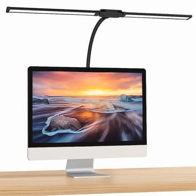 Skoov Bureau lamp LED Dimbaar - Monitor - Voor Gaming - Monitor Daglichtlamp - Klem - Hobby - Tafel - Lampen - Light bar - Zwart