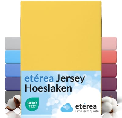 etérea Jersey Hoeslaken 80x200 cm Oekotex Made in Green - 100% katoen - Geel