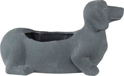 Bloempot voor Binnen – Grijs – Rustieke Pot – 30x12x16 cm – Steen – Hondenmotief