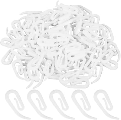 Allecto - Plastic Gordijnhaken - Universele Haken - Eenvoudige installatie - Wit - Voor raam en deur - 50 stuks - Geschikt voor elke ruimte