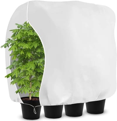 Plantenhoezen - 200*240cm - Wit - Vorstbescherming - Plantenhoezen Vorstbescherming - Met Rits en Trekkoord - Herbruikbaar - Winterafdekhoes - Plantenbescherming Tuin - Geschikt voor Buitenplanten Fruitboompotten