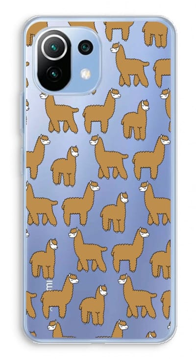 Case Company® - Hoesje geschikt voor Xiaomi Mi 11 Lite hoesje - Alpacas - Soft Cover Telefoonhoesje - Bescherming aan alle Kanten en Schermrand