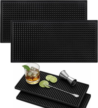 Thijox - Koffiemachine Mat 15x30 cm - Absorberend Servies Afdruiprek, Silicone Cocktail Mat, Barman Accessoires, Multifunctionele Keukenmat, Onderzett