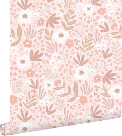 ESTAhome behang bloemetjes licht roze - 50 x 900 cm - 131065