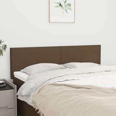 vidaXL - Hoofdborden - 144x5x78/88 - cm - stof - donkerbruin