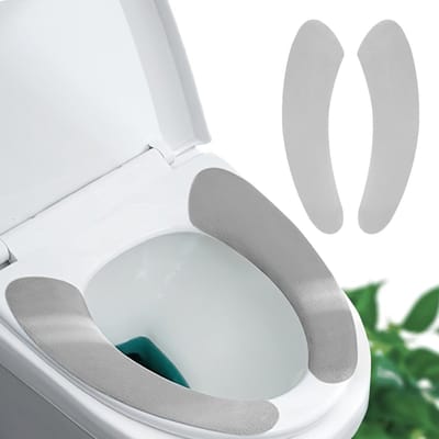 Warm en Dun Toiletbrilhoes - Zelfklevend, Verstelbaar en Op Maat Te Snijden, Comfortabel en Makkelijk Schoon Te Maken voor Thuisbadkamers (Grijs)
