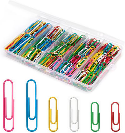 Solidchoice - Set van 400 Kleurige Paperclips in 3 Maten