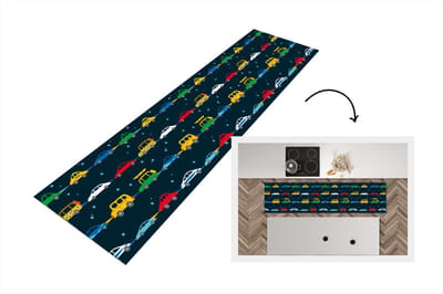 Keukenloper - Loper keuken - Patronen - Auto - Ruimte - 200x50 cm - Keukenloper vinyl
