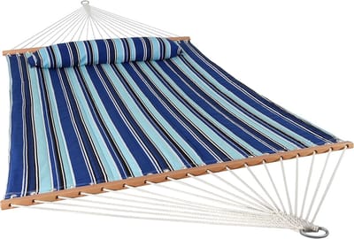 Stoffen Hangmat - Tweepersoons Hangmat - Ontspannen in de tuin - Incl. afneembaar kussen - 33 x 14 meter