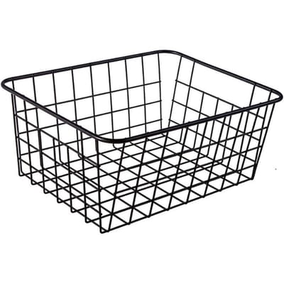Paniers de rangement en fil métallique, bacs de décoration pour armoires de cuisine, garde-manger, salle de bain, buanderie, réfrigérateur black