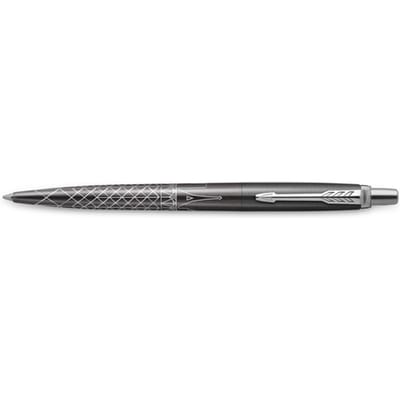 Parker Jotter balpen | Special Edition | Paris Grey met verchroomd detail | Medium penpunt | Blauwe inkt | Geschenkverpakking