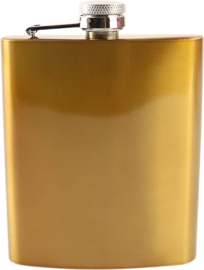 HIXA Heupfles - Goud - Flacon - Veldfles - RVS - Drinkfles - Platvink - Zakflacon Heupflacon - 200ml - GOLDY