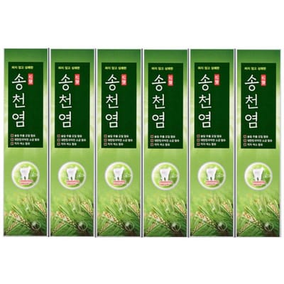 [Médian] Dentifrice au Sel Songcheon (120g x 6 pièces) - Ensemble de Soins Traditionnel au Pin et à la Gomme Salée green