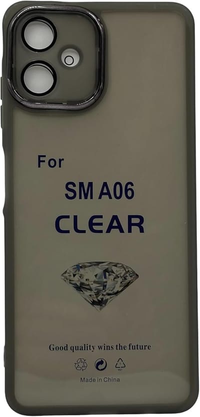 Case Cover Zacht Siliconen TPU Hoesje Achterkant Met Camera Lens Film Geschikt voor: Samsung Galaxy A06 - zwart