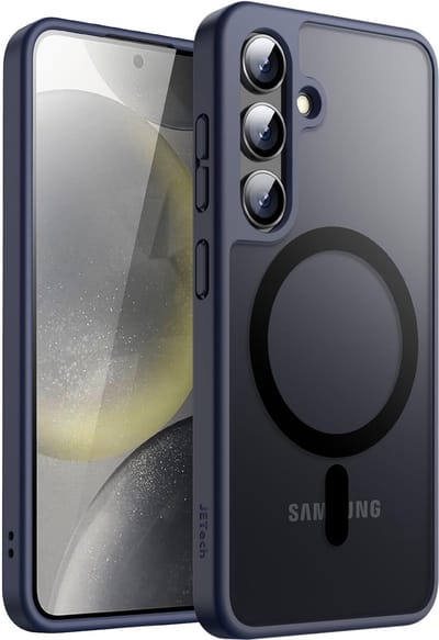 Geschikt voor Samsung Galaxy S24 5G - Magnetische - Schokbestendig - Geschikt voor Mag Hoesje - Blauw