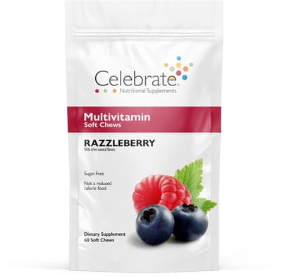 Celebrate Multivitamine zonder IJzer – maagverkleining/gastric bypass – 30 zachte kauwtabletten – Razzleberry