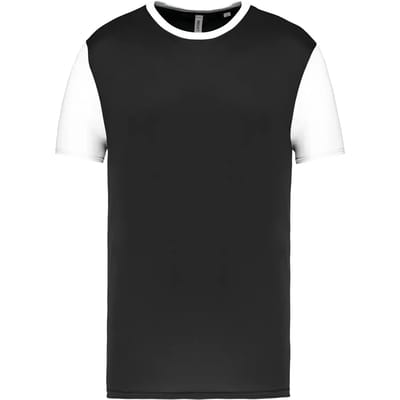 Tweekleurig herenshirt jersey met korte mouwen 'Proact' Black/White - L