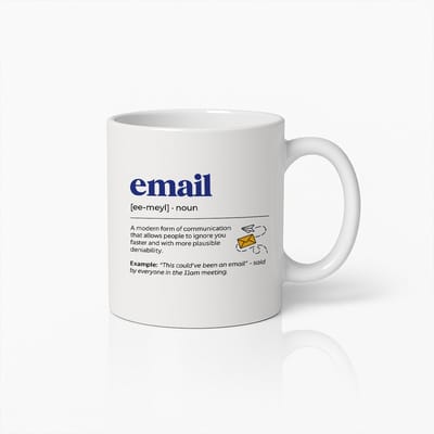 Email Definitie Koffiemok 330ml – Grappige Kantoor Humor Mok – Leuk Cadeau voor Collega’s, Bazin & Werkvergaderingen