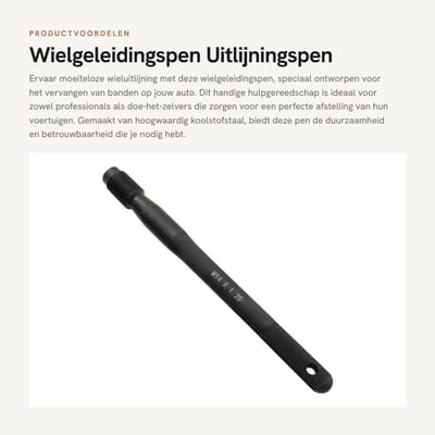 Dailygoods- Wielgeleidingspen Zwart - Uitlijningspen - Hulpgereedschap - Koolstofstaal - M14 x 1,25 - Eenvoudig te bedienen - Wieluitlijningsgereedschap