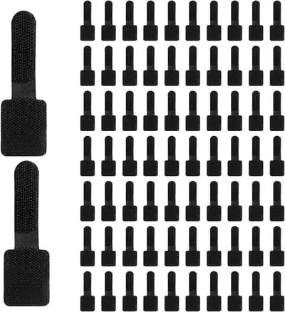 Kabelbeheer Set met 70 Stuks - Zelfklevende Kabelbinders en Organizers voor TV, Lichtstrengen en Elektronica - Zwart en Compact