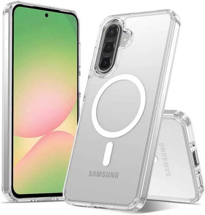 Hoesje Geschikt voor Samsung Galaxy A36 - Compatibel met MagSafe - Hard Back Cover met Magneet - Transparant