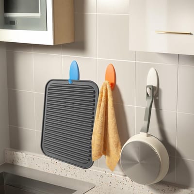Afdruipmat servies siliconen 30 × 23 cm, siliconen mat hittebestendig tot 230 °C, grote siliconen pannenonderzetter, geschikt voor keuken, badkamer, woonkamer