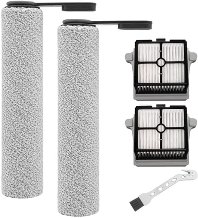 Dailygoods- Borstelroller Reserveonderdelen - 2 Borstelrollen - 2 Filters - 1 Reinigingsborstel - Geschikt voor Tineco FLOOR ONE S7 PRO - Draadloze Stofzuiger - Stofzuigerborstel
