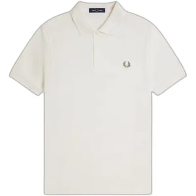 Classic Cotton Pique Polo Shirt with Short Sleeves and Laurel Wreath