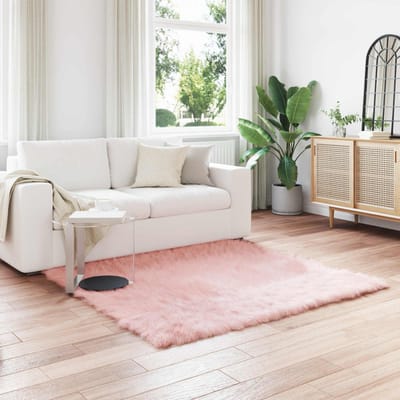 vidaXL - Tapijt - van - imitatie - schapenvacht - TAFALLA - Roze - 160 - x - 160 - cm
