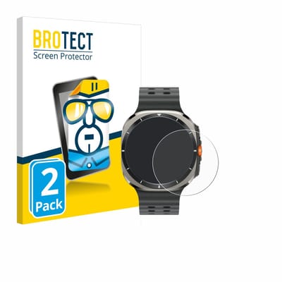 BROTECT - Screenprotector voor Samsung Galaxy Watch Ultra / Ultra 2 (47 mm) - Folie Beschermfolie transparant 2 Stuks
