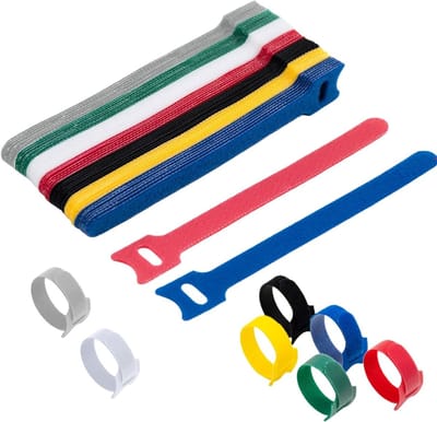 Kabelbinders - Kabel organizers - Rommelvrij werken - Herbruikbaar en verstelbaar - 150 stuks - Multicolor