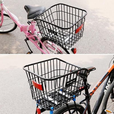 Fietsmand Achter - Fietstas Mand - Dagelijkse Rit - Reflecterende Strip - 29x26 cm - Zwart