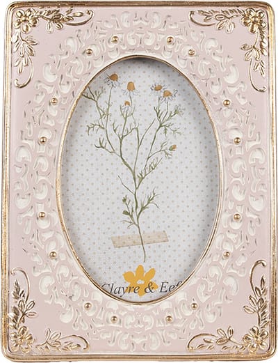 Clayre & Eef Fotolijst 10x15 cm Roze Polyresin