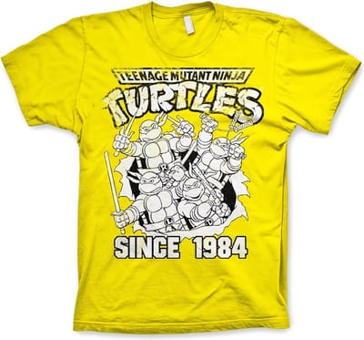 Teenage Mutant Ninja Turtles TMNT Distressed Since 1984 T-shirt geel