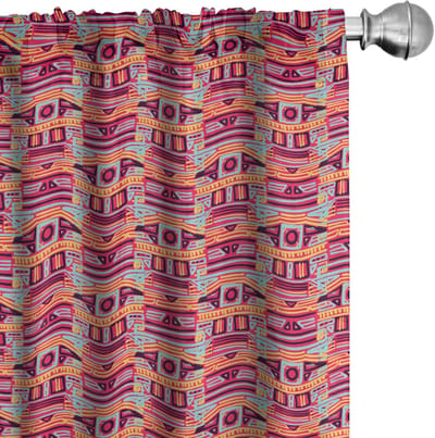 ABAKUHAUS Voorhangen – 2x75x175 cm – Mikrofaser – Magenta/Blauw