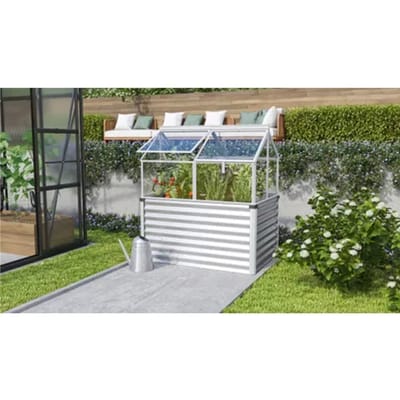 Vitavia Broeikas Gaia Jumbo Zincalume Geanodiseerd Aluminium Plaatstaal + Kristalhelder Veiligheidsglas