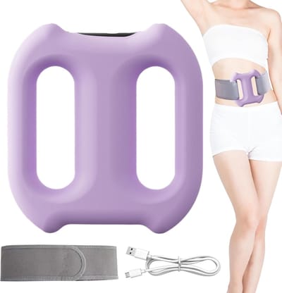 Fascia-massager - Multifunctionele fascia-ring voor het hele lichaam - Fascia-ring voor het hele lichaam - Diepe weefselfascia-ring met 5 snelheden - Draadloze massageroller met riem - Voor spierontspanning in de benen - Fascia-massagering - Paars