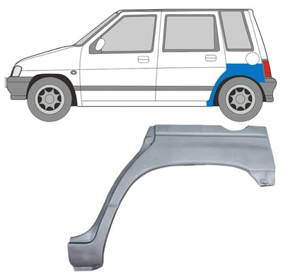 Reparatiepaneel achterspatbord voor Daewoo Tico 1991-2000 / Rechts