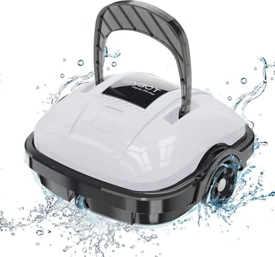 Draadloze Zwembadrobot - Robotstofzuiger Zwembad - Zwembad Reinigen - Dubbele Motorisatie - tot 80 m² - Wit