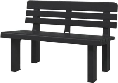 Tuinbank - Buitenbankje - Genieten van buiten - Stabiel polypropyleen - 110 cm - Antraciet
