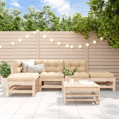 vidaXL - 6-delige - Loungeset - massief - grenenhout