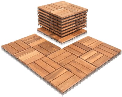 Houten Terrastegels Acaciabeuk 30x30 cm - 1m² Balkontegels met Drainage