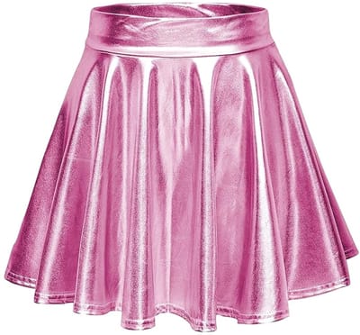 Dailygoods- Metalen Rok - Hoogwaardige Stof - Plooirok - Korte Rok - Feest/Carnaval - Elastische Tailleband - Lichtgewicht - Feestrok