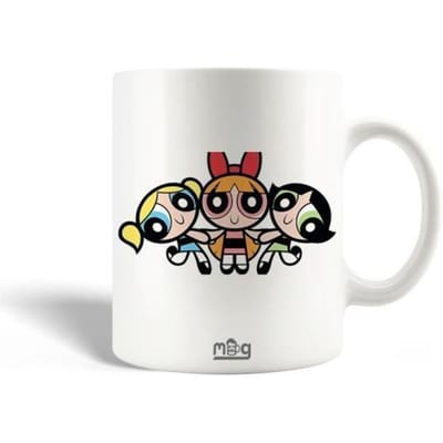 Mug en Céramique - Les Supers Nanas - Belle Bulle et Rebelle - 30cl - Blanc - Compatible Lave-Vaisselle