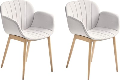 Alice - Eetkamerstoel set van 2 - Lichtgrijs - Polyester