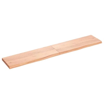 vidaXL - Wandschap - 160x30x(2-4)cm - behandeld - massief - eikenhout - lichtbruin